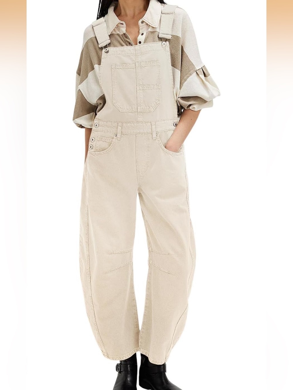Women’s Off-White Denim Overalls- 100 %Cotton NWOT - Size S